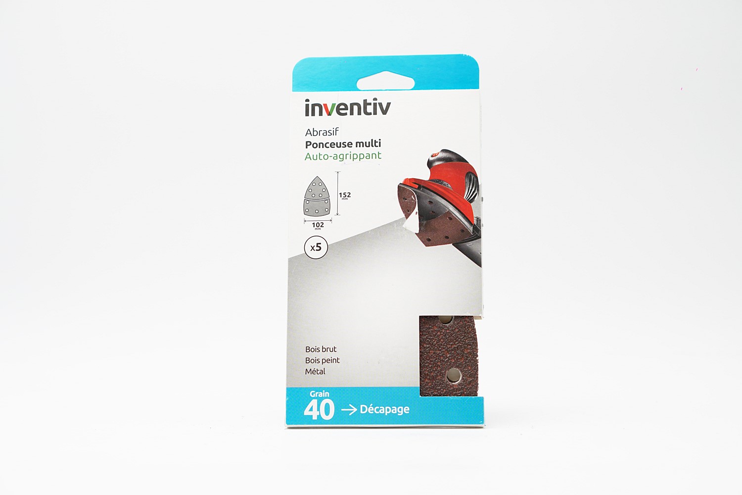 5 Patins abrasifs multi ponceuse 152x102mm Grain 40 - INVENTIV